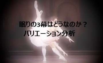 Read more about the article 眠りの3幕はどうなんだ？バリエーション分析